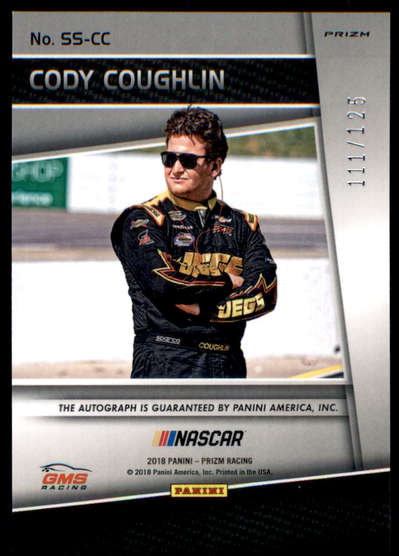 2018 Panini Prizm Scripted Signatures Prizms Red White and Blue #13 Cody Coughlin/125 back image