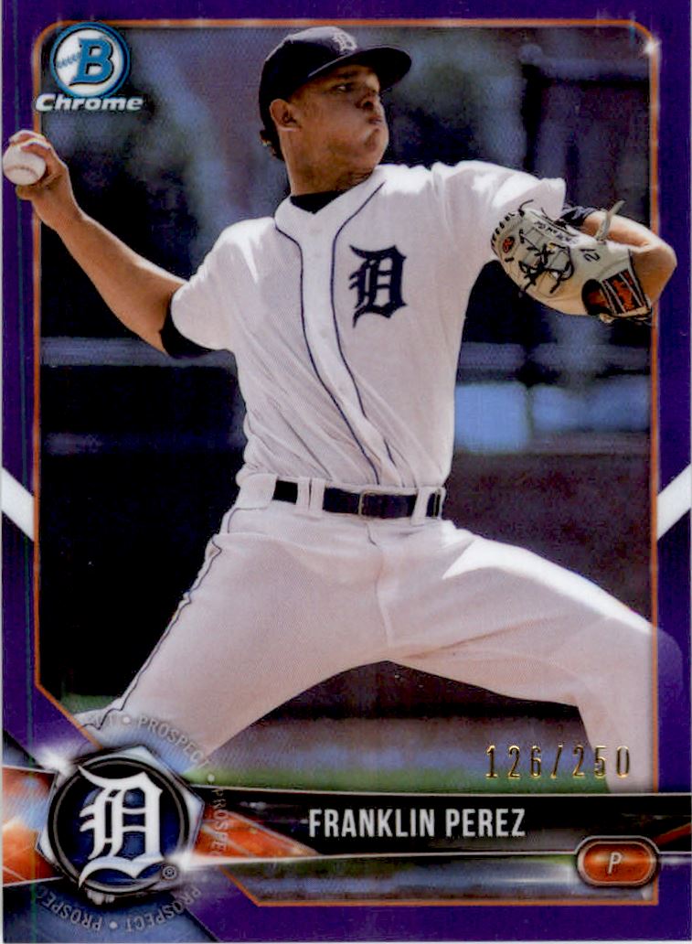 2018 Bowman Chrome Prospects Purple Refractors #BCP185 Franklin Perez