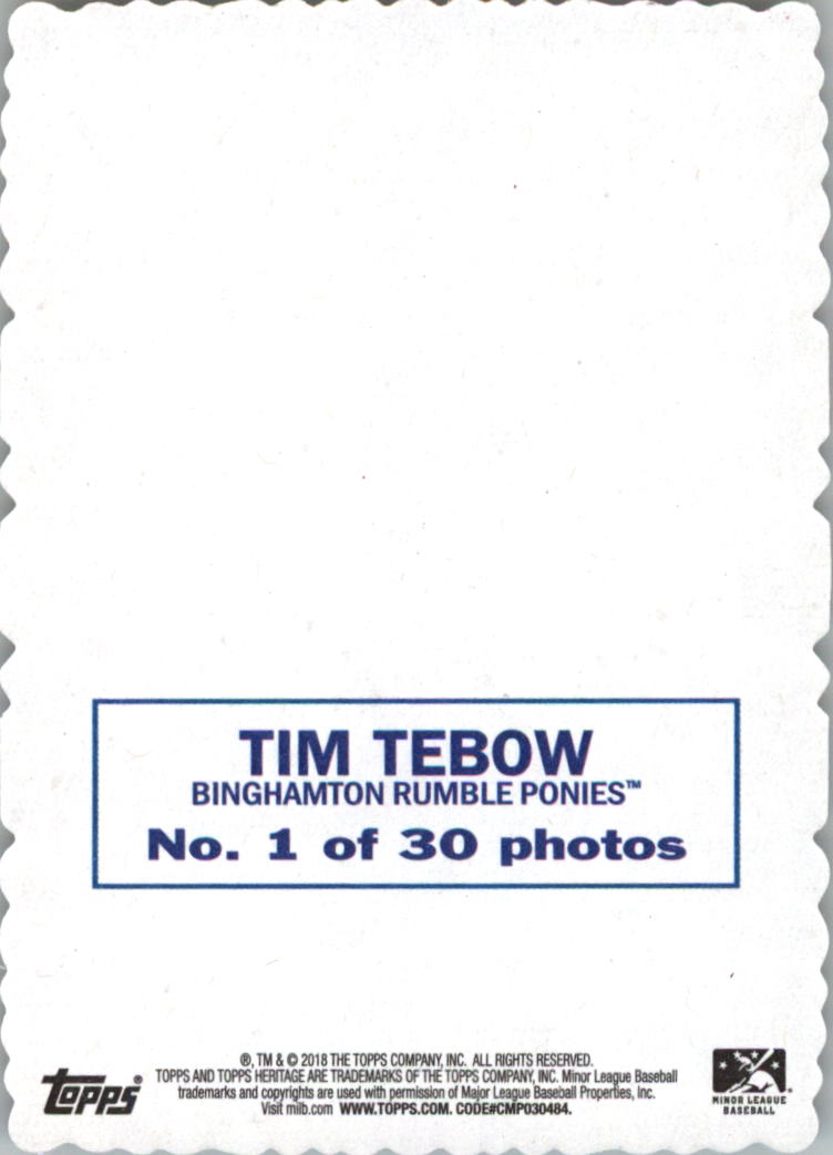 2018 Topps Heritage Minors '69 Deckle Edge #1 Tim Tebow back image