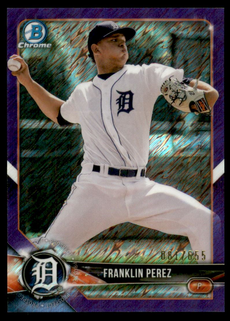 2018 Bowman Chrome Prospects Purple Shimmer Refractors #BCP185 Franklin Perez