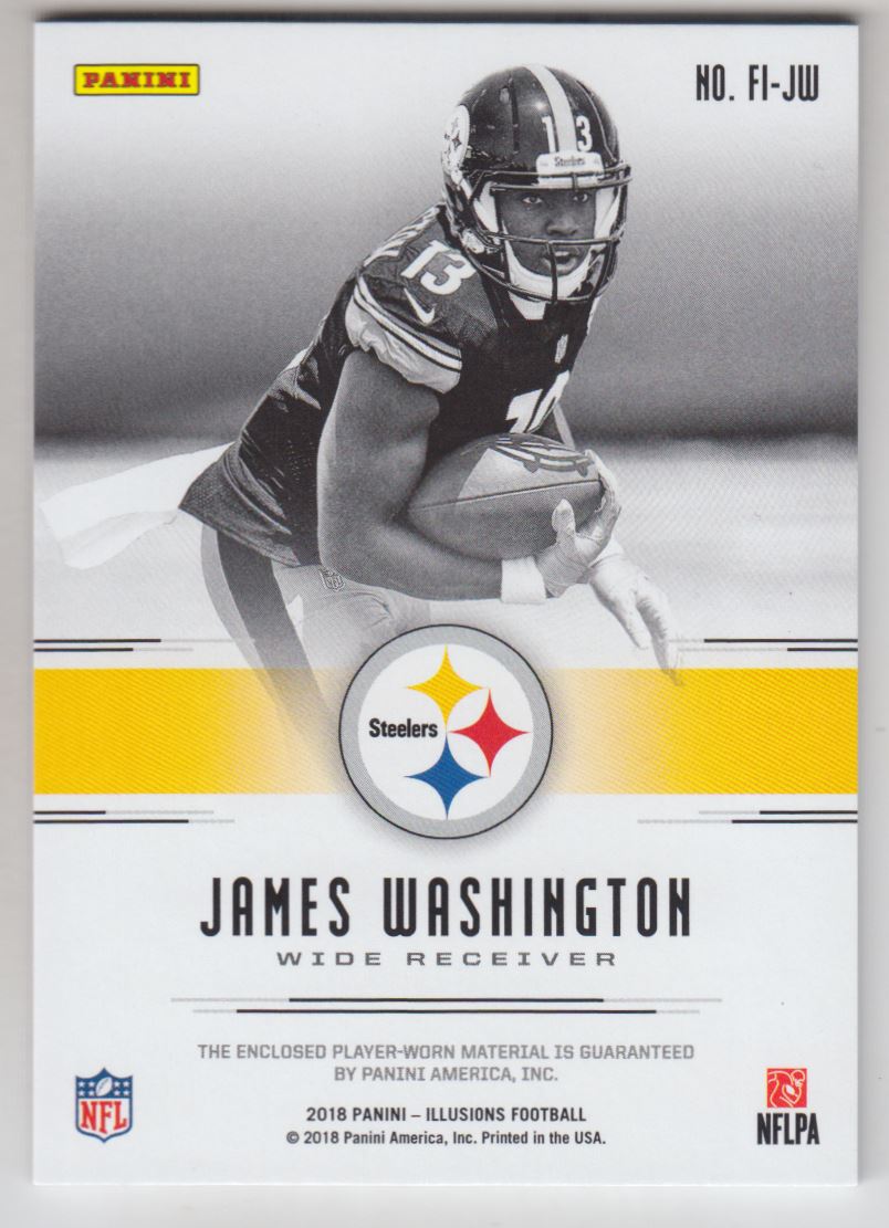 2018 Panini Illusions First Impressions Memorabilia Blue #16 James Washington back image