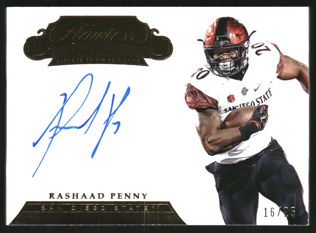 2018 Panini Flawless Collegiate Rookie Team Slogan Signatures #109 Rashaad Penny