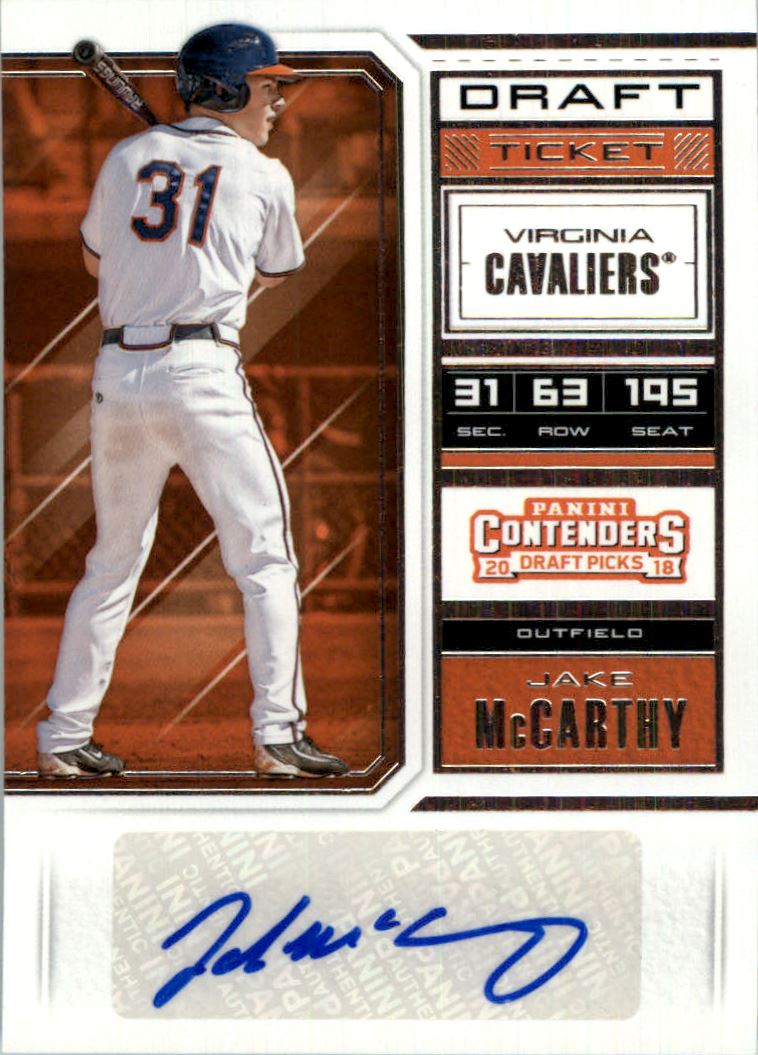 2018 Panini Contenders Draft Picks Draft Ticket Autographs #34 Jake McCarthy