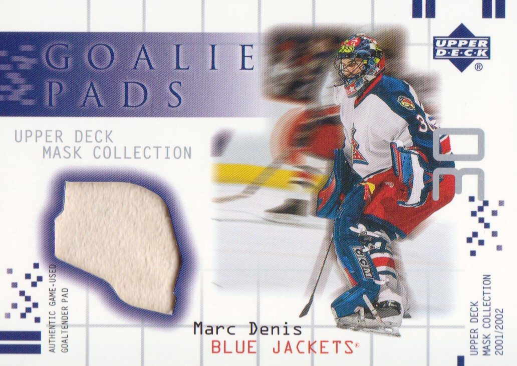 2001-02 UD Mask Collection Goalie Pads #GPMD Marc Denis