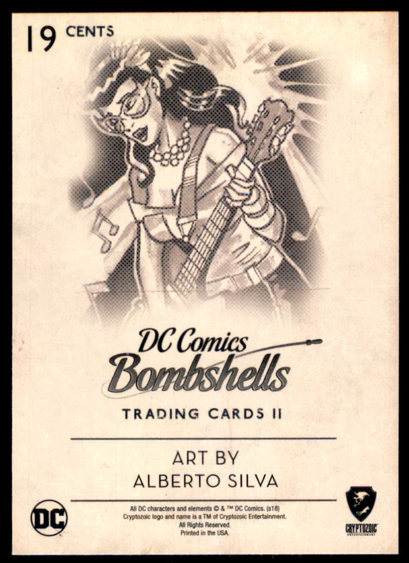2018 Cryptozoic DC Comics Bombshells II Gold Deco Foil #19 The Huntress back image