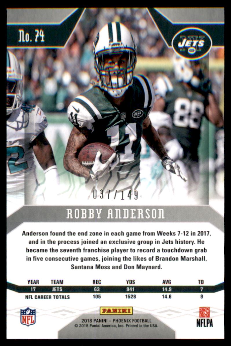 2018 Panini Phoenix Purple #74 Robby Anderson