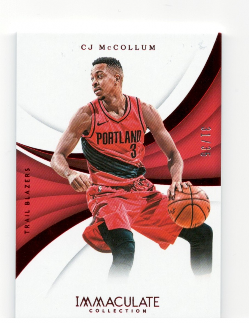 2017-18 Immaculate Collection Red #91 CJ McCollum