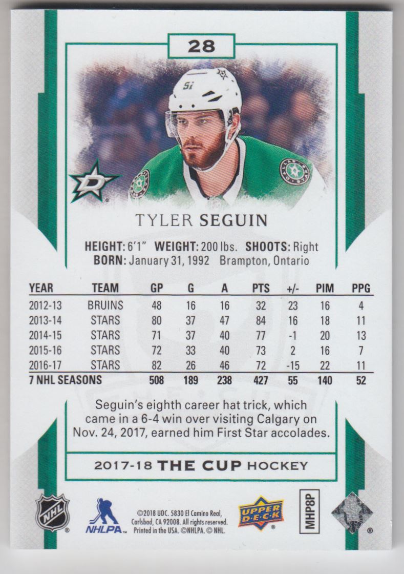 2017-18 The Cup #28 Tyler Seguin back image