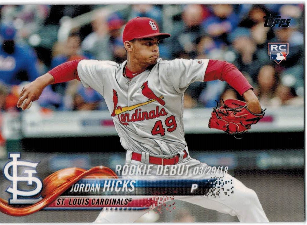  2019 TOPPS #329 JORDAN HICKS CARDINALS BASEBALL