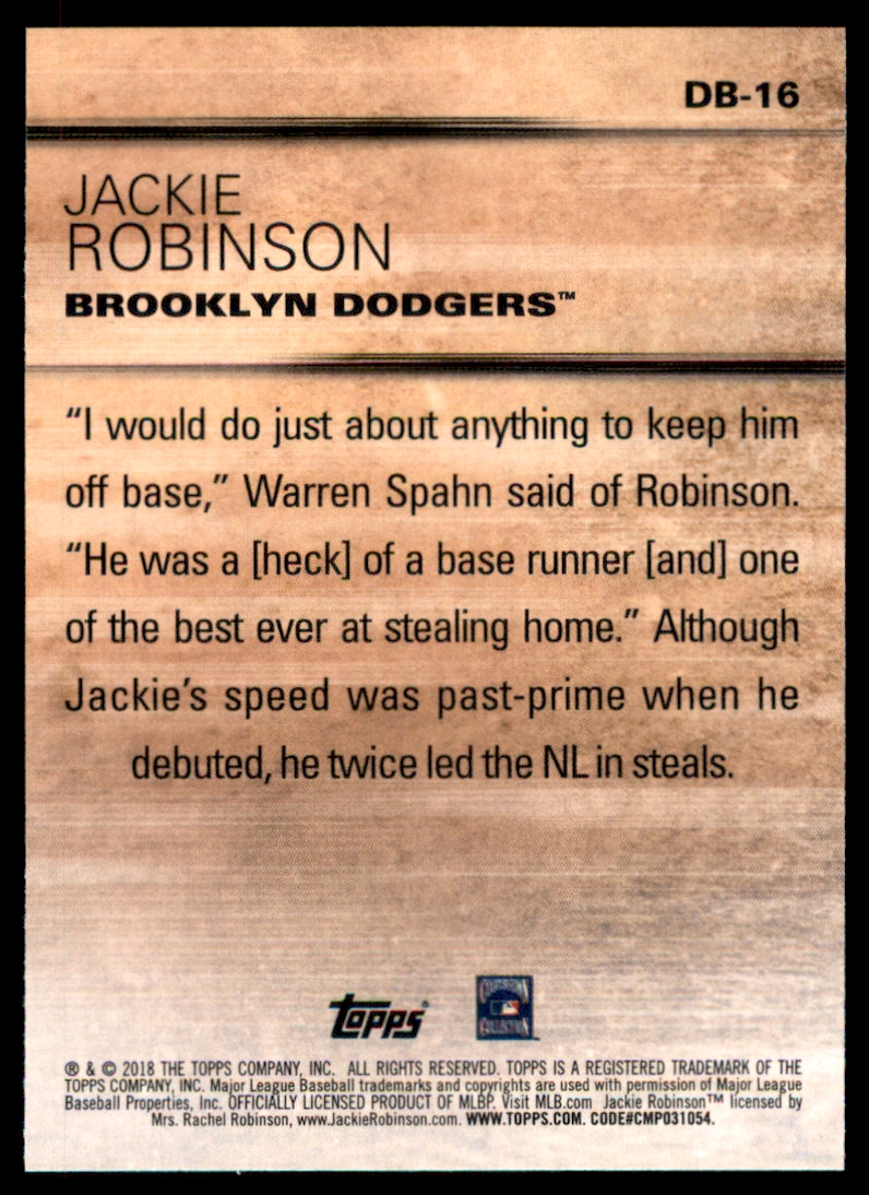 2018 Topps Update Don't Blink #DB16 Jackie Robinson