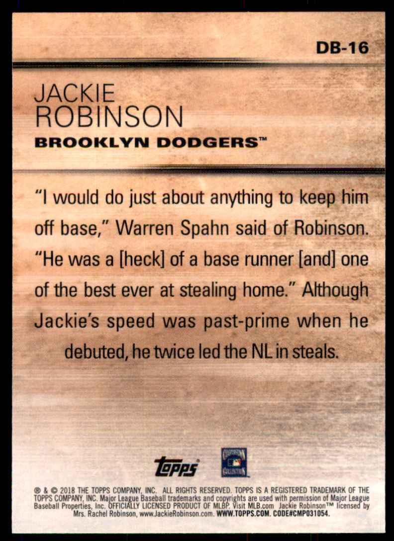 2018 Topps Update Don't Blink Blue #DB16 Jackie Robinson