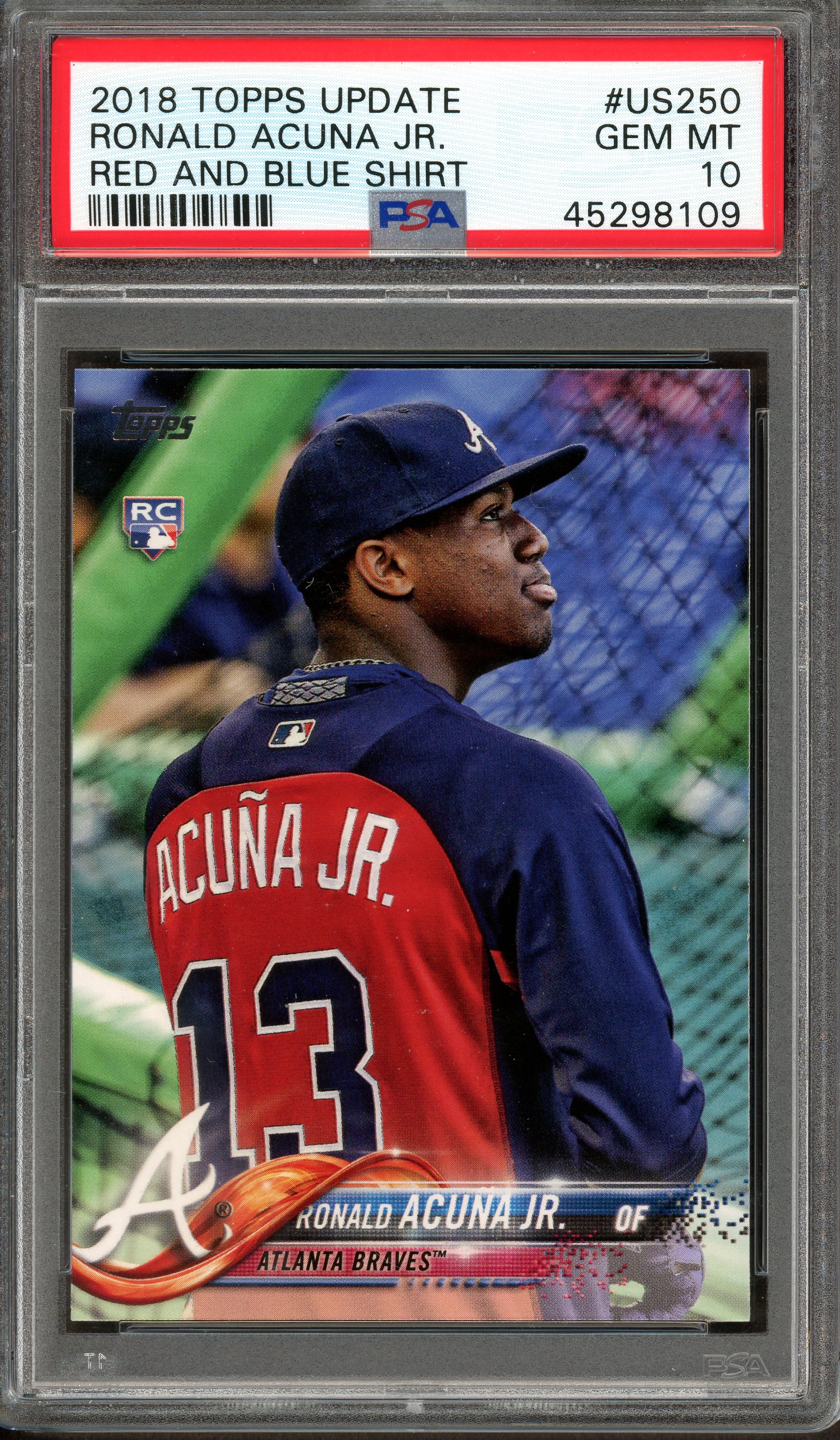 2018 Topps Update Photo Variations #US250A Ronald Acuna Jr./Blue