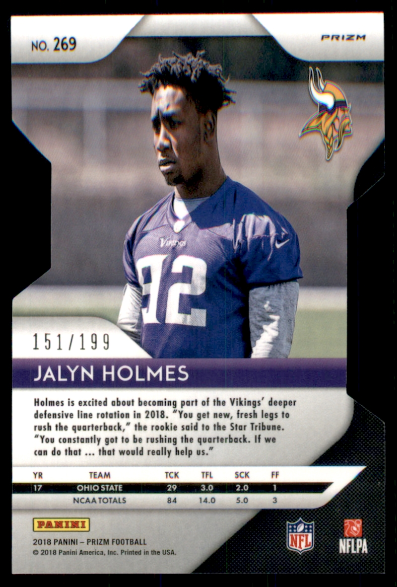 2018 Panini Prizm Prizms Light Blue #269 Jalyn Holmes