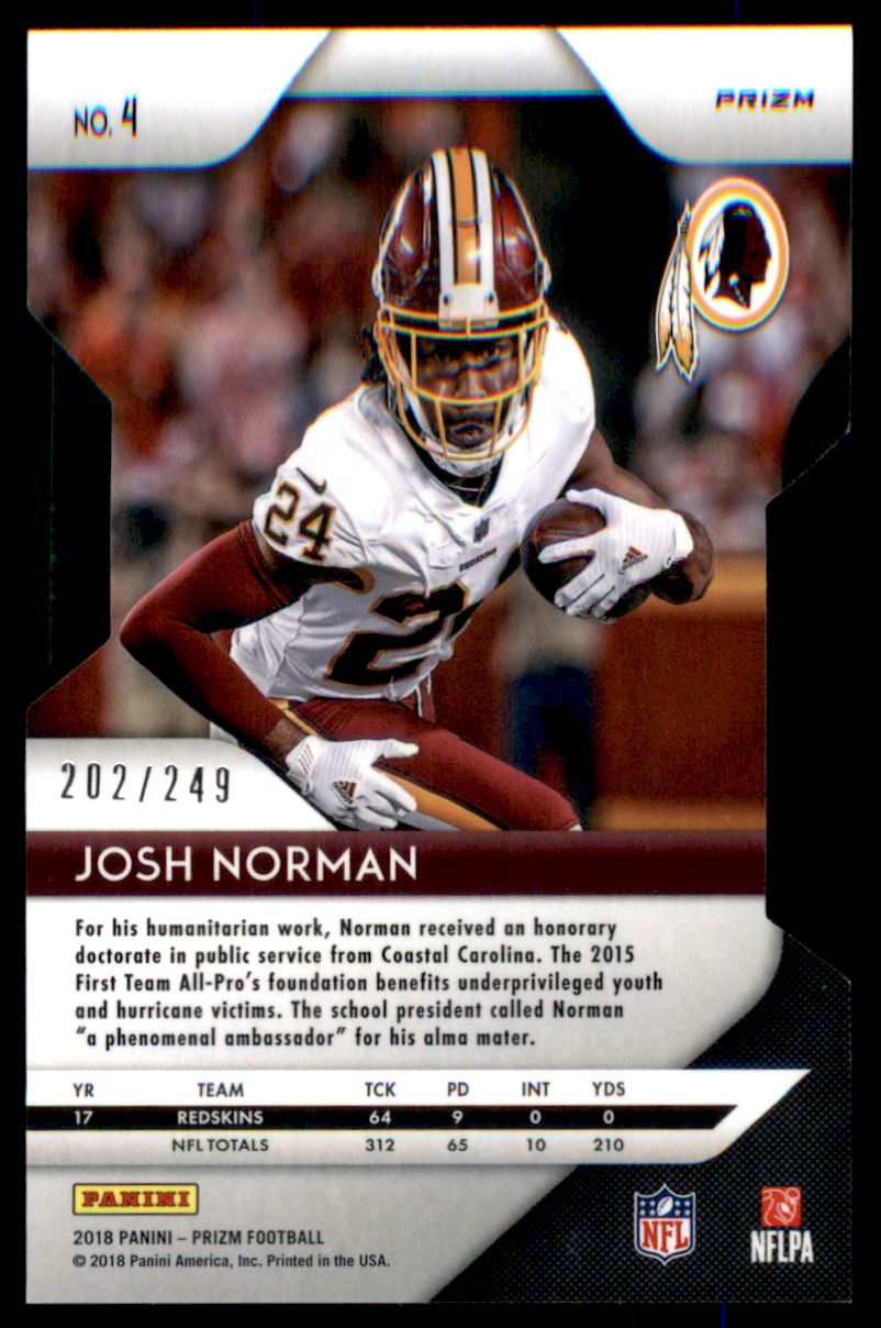 2018 Panini Prizm Prizms Orange #4 Josh Norman