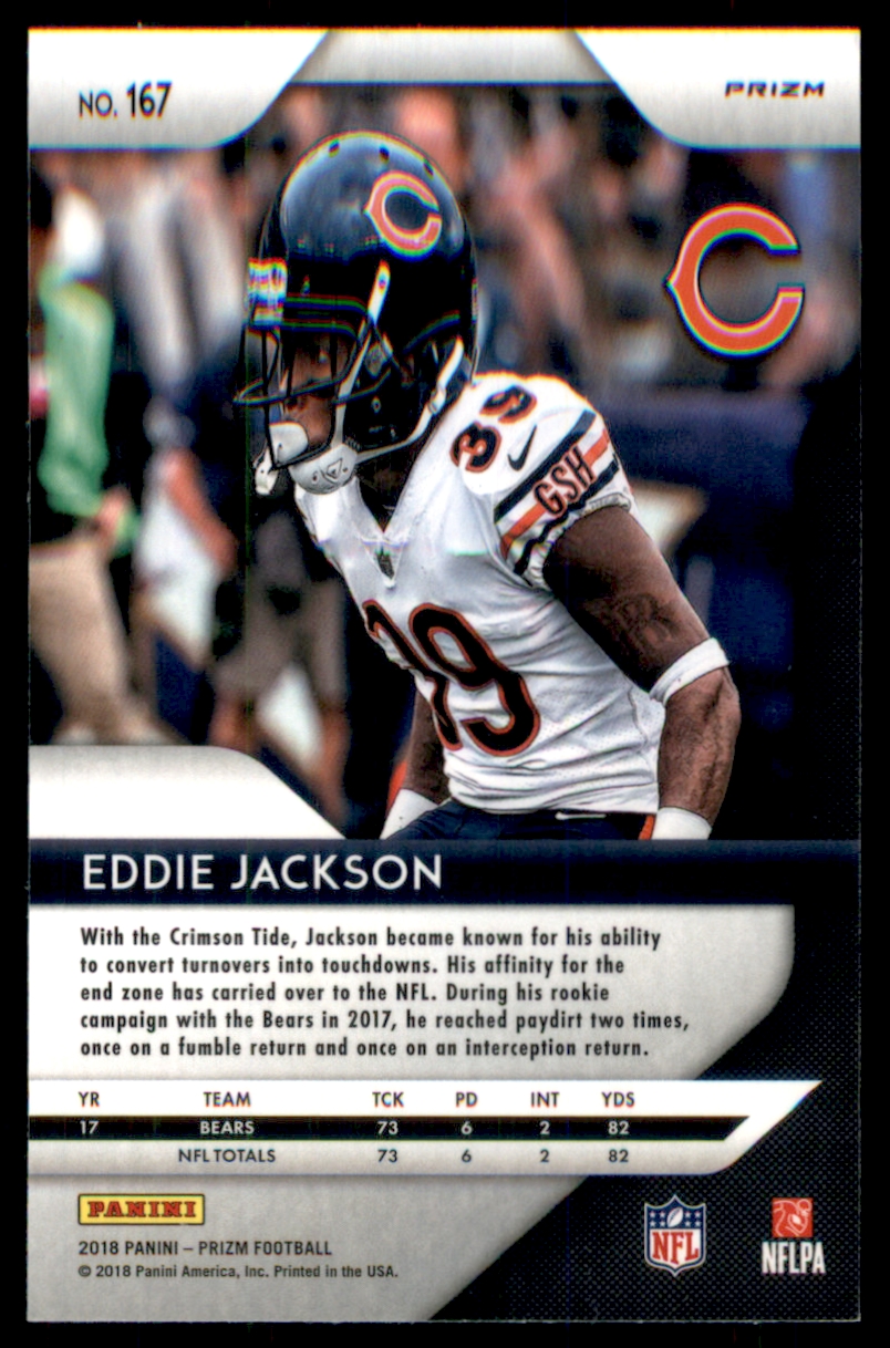 2018 Panini Prizm Prizms Red White and Blue #167 Eddie Jackson