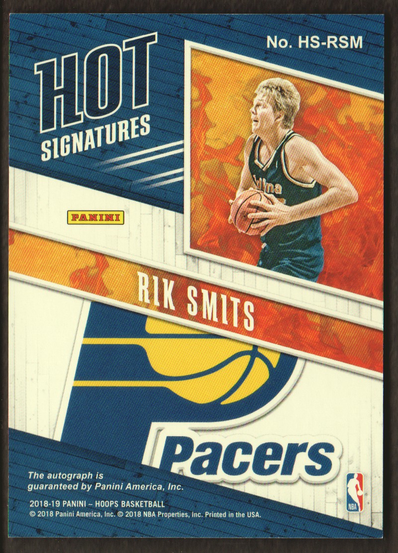 2018-19 Hoops Hot Signatures #52 Rik Smits back image