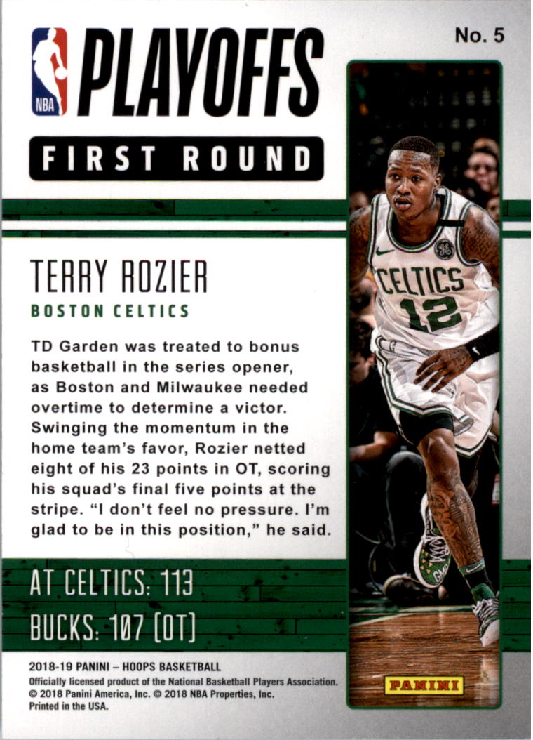 2018-19 Hoops Road to the Finals #5 Terry Rozier R1/2018 back image