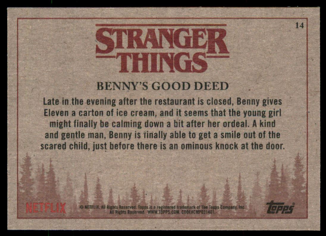 2018 Topps Stranger Things Season 1 #14 Benny’s Good Deed