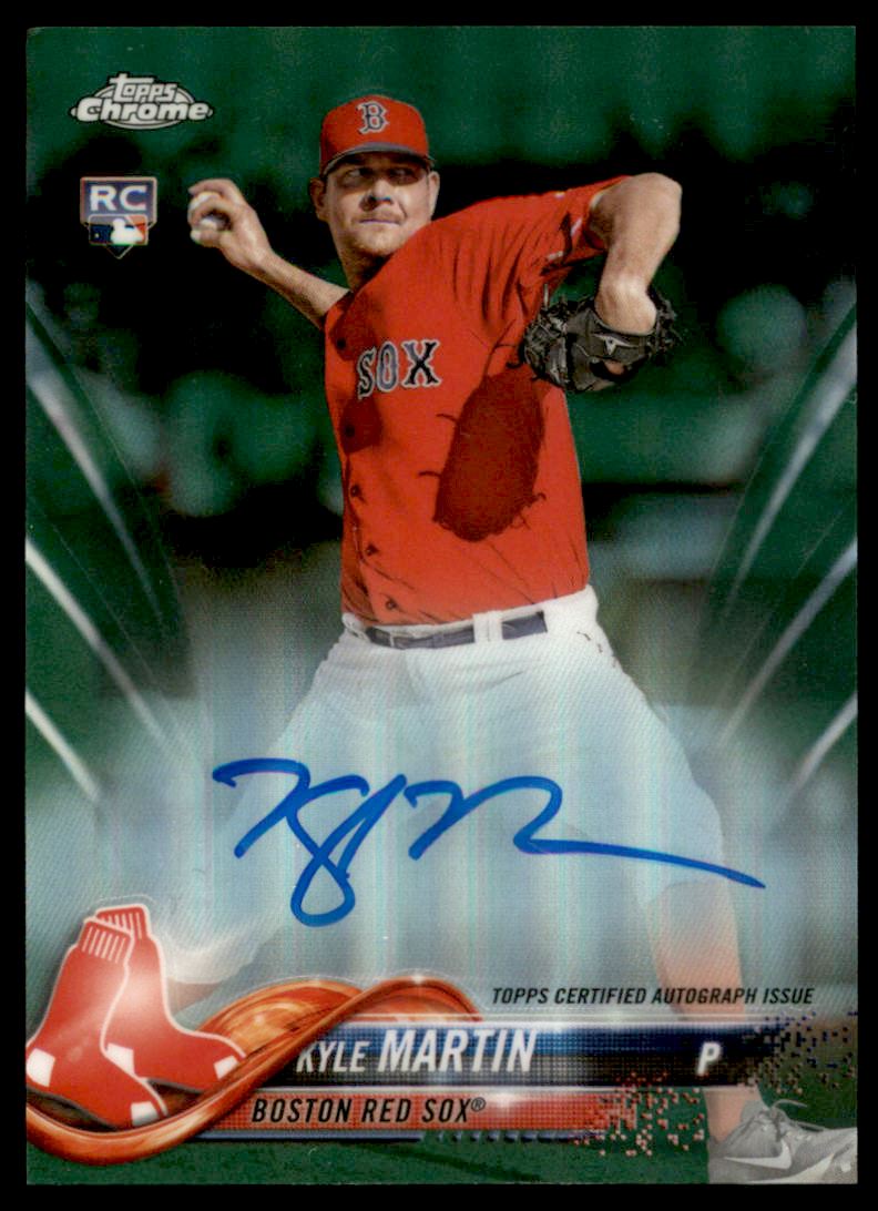 2018 Topps Chrome Rookie Autographs Green Refractors #RAKM Kyle Martin UPD
