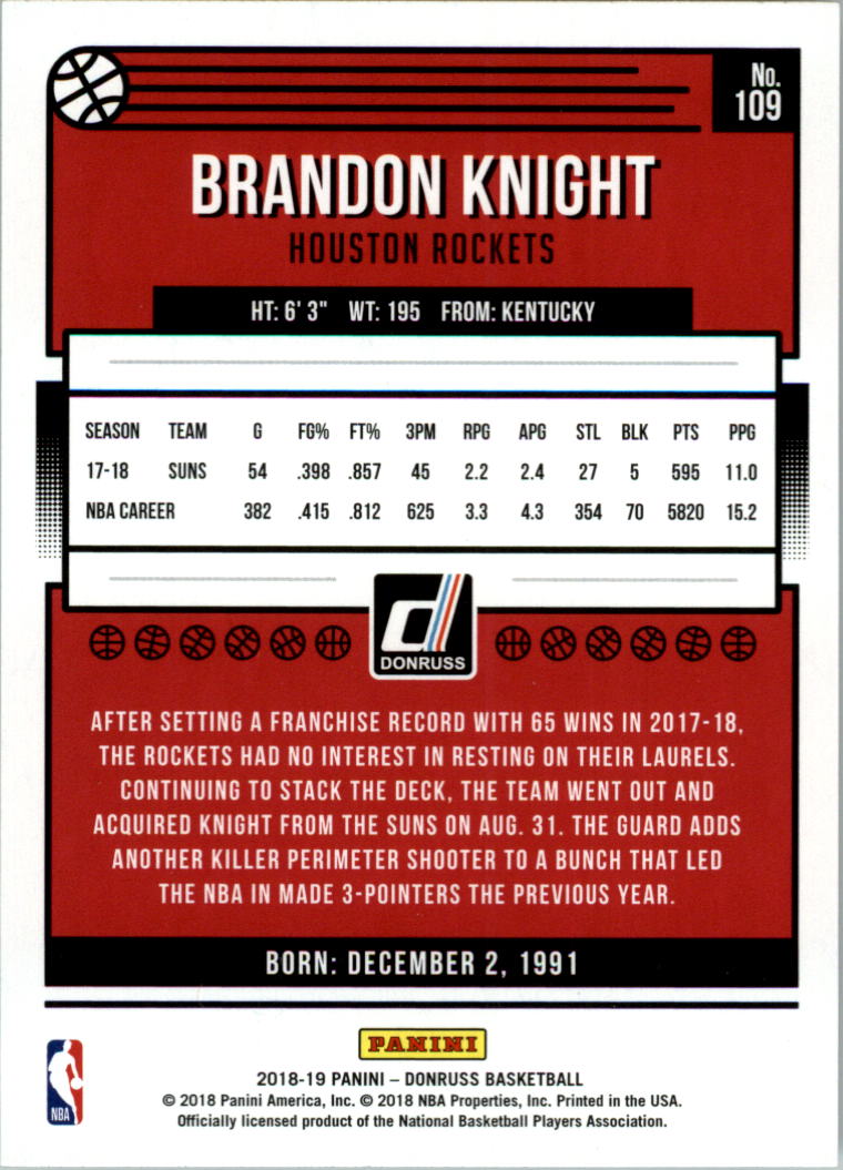 2018-19 Donruss Basketball Card Pick (Base) - Picture 215 of 388
