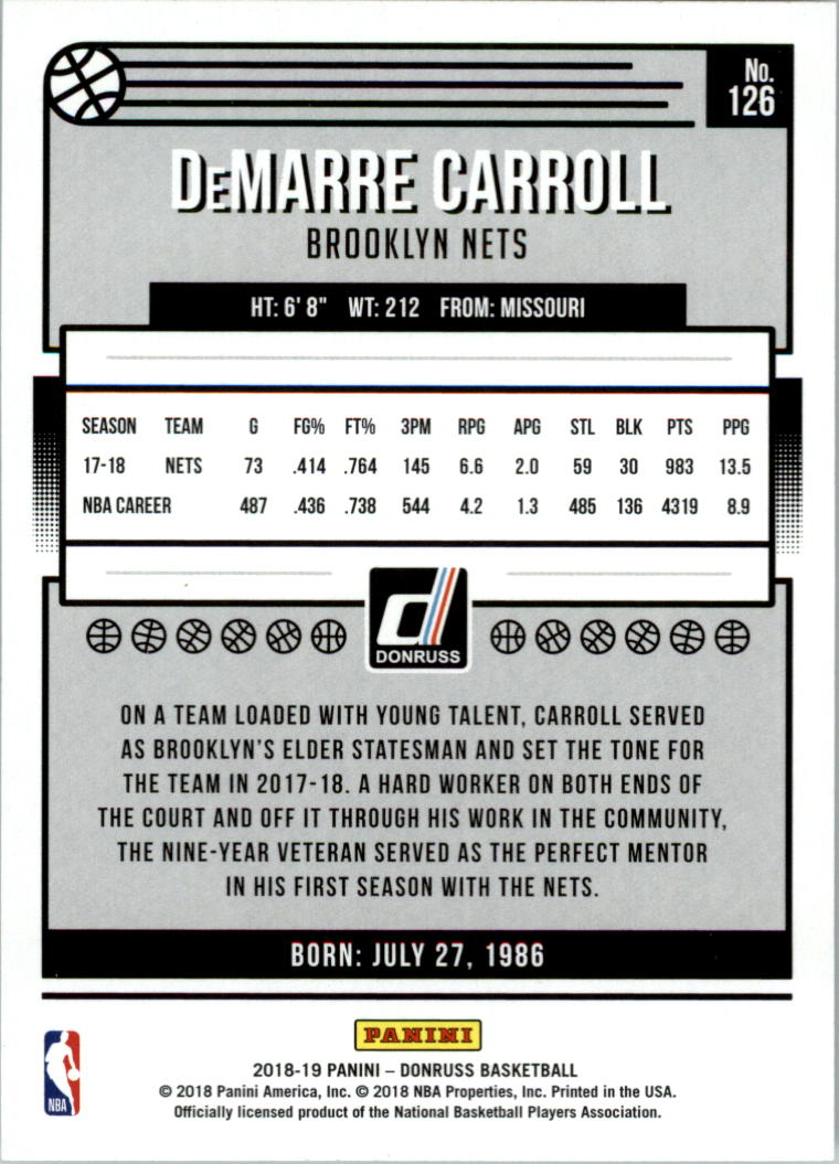 2018-19 Donruss Basketball Card Pick (Base) - Picture 249 of 388