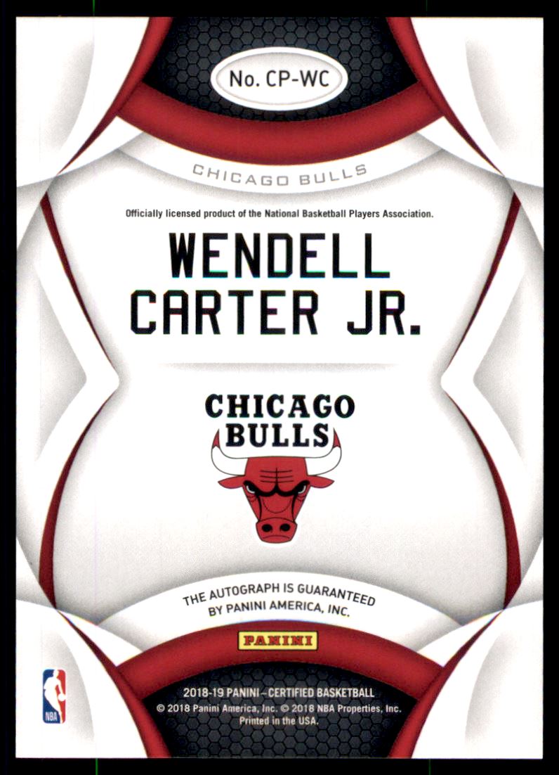 2018-19 Certified Certified Potential Autographs #7 Wendell Carter Jr. back image