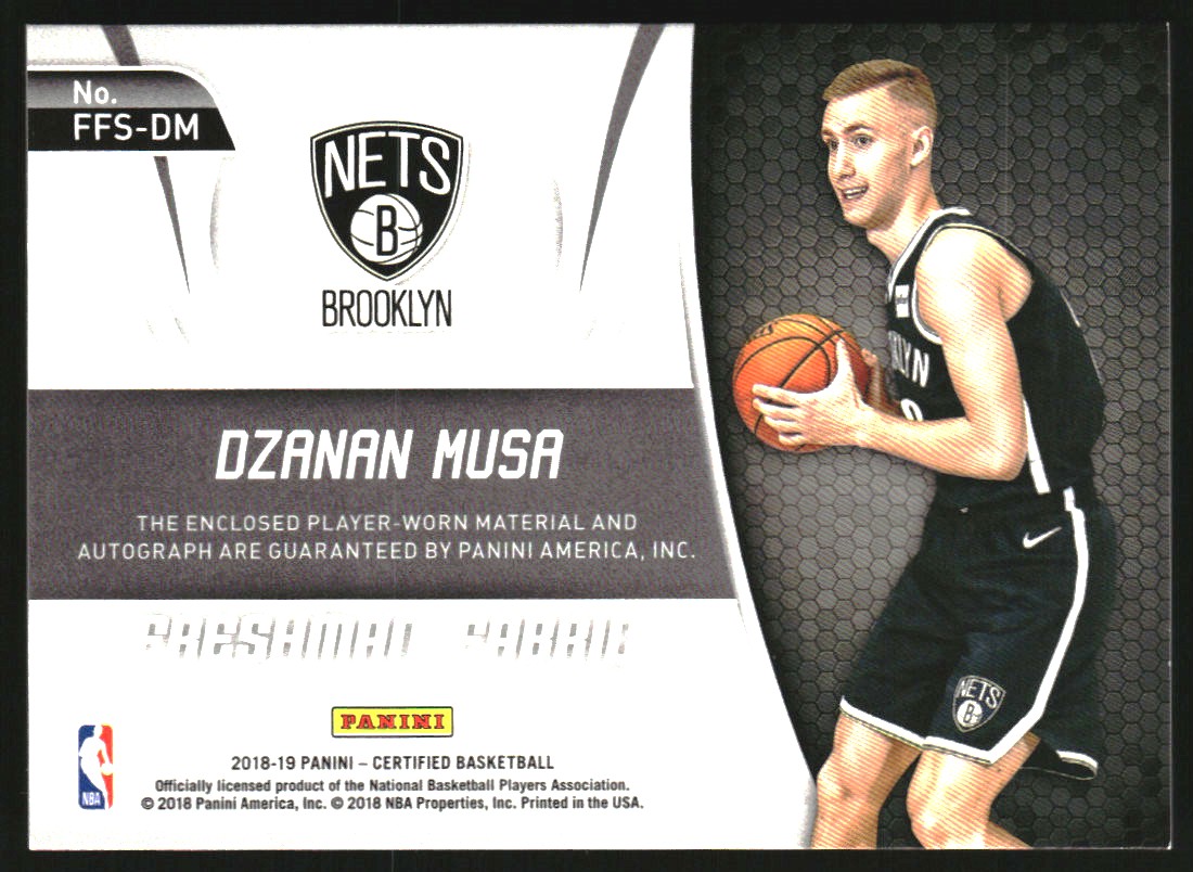 2018-19 Certified Freshman Fabric Signatures #29 Dzanan Musa/149 back image