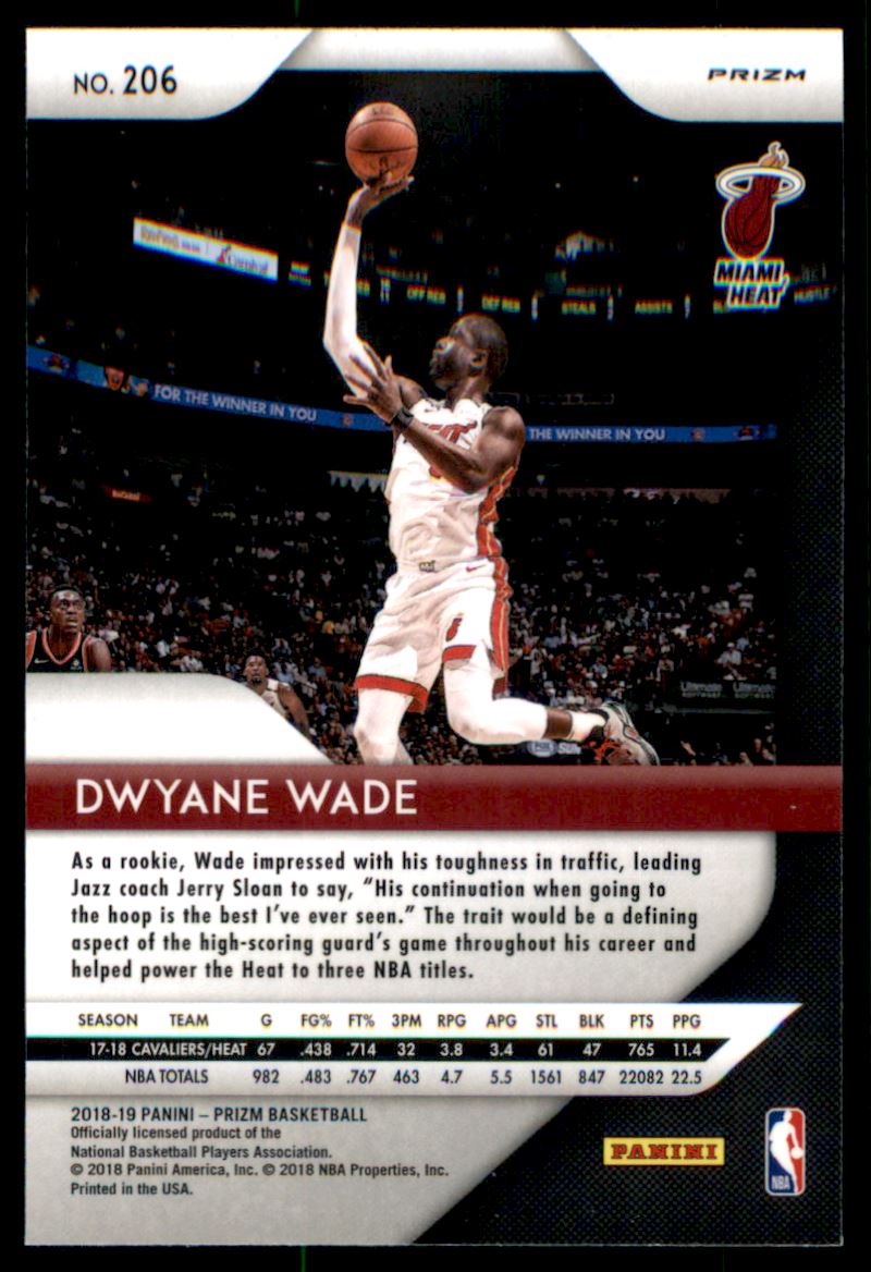2018-19 Panini Prizm Prizms Green #206 Dwyane Wade