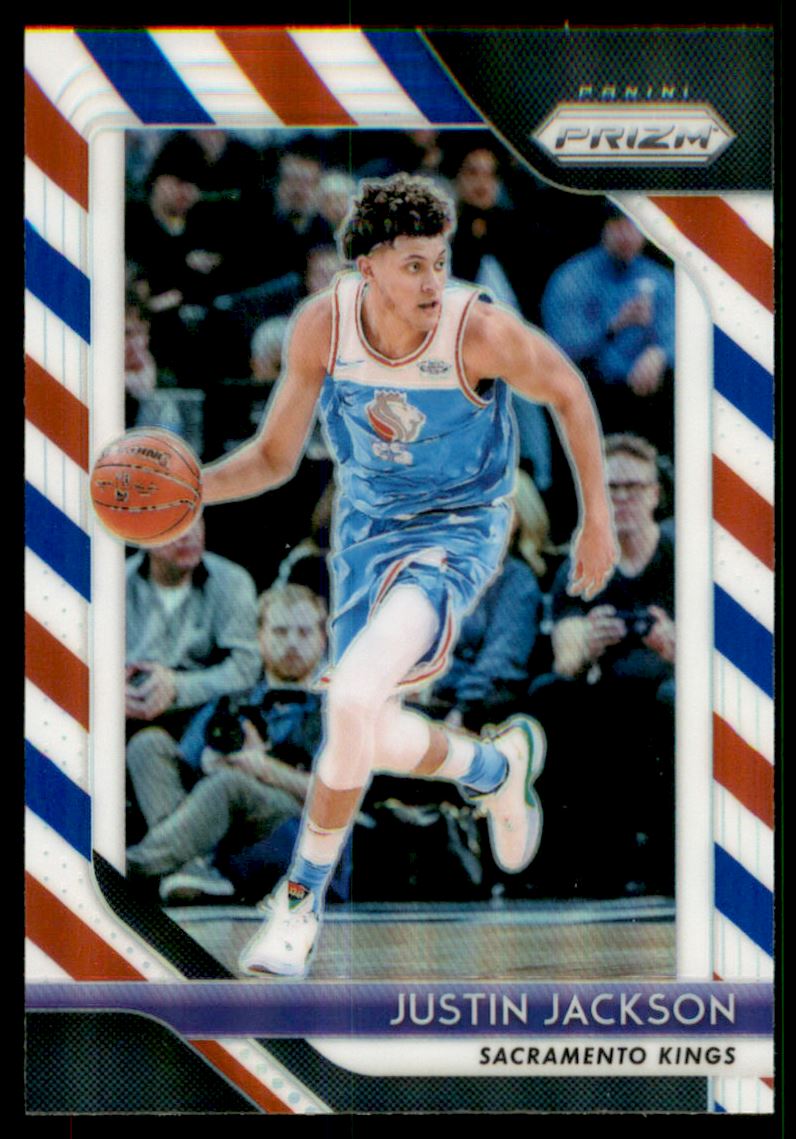 2018-19 Panini Prizm Prizms Red White and Blue #191 Justin Jackson