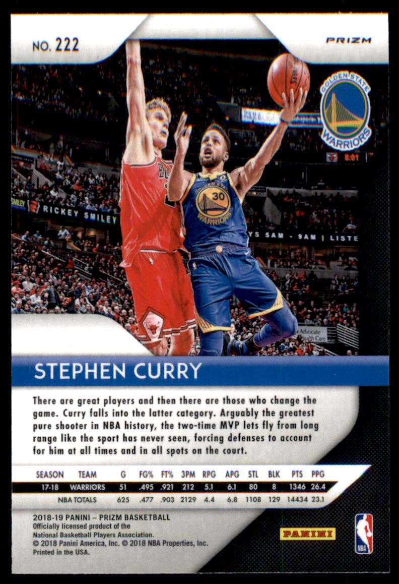 2018-19 Panini Prizm Prizms Red White and Blue #222 Stephen Curry