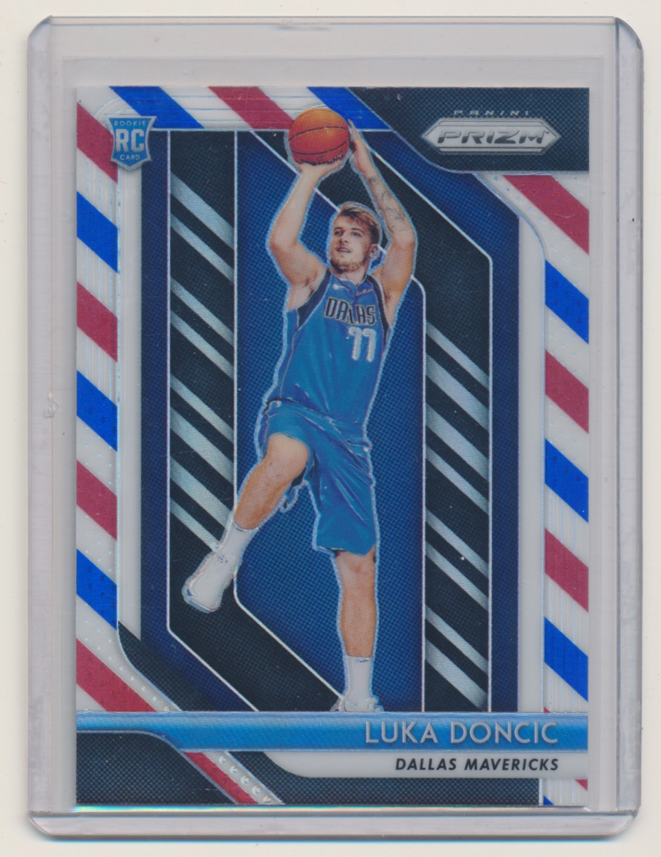 2018-19 Panini Prizm Prizms Red White and Blue #280 Luka Doncic