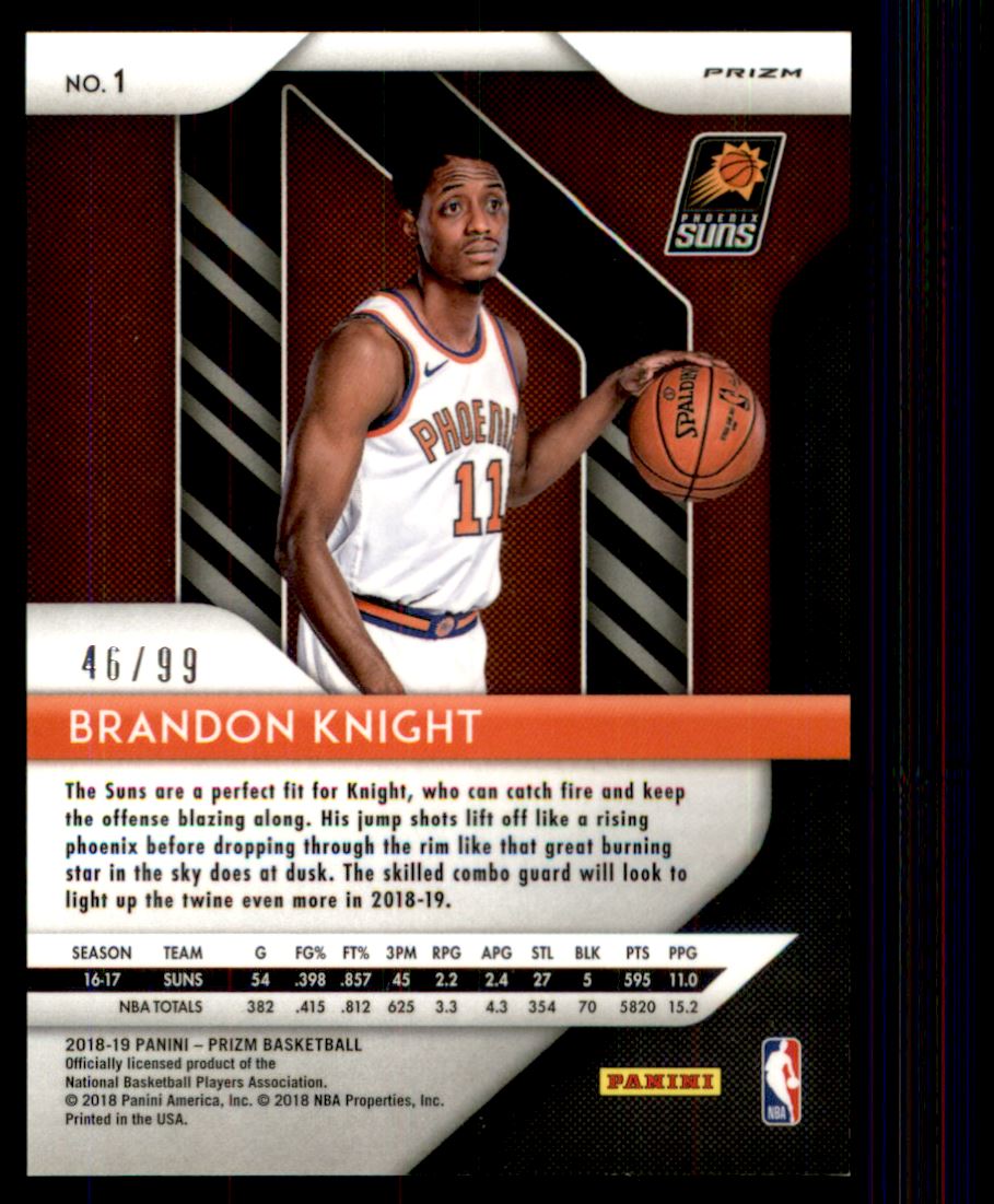2018-19 Panini Prizm Prizms Blue Ice #1 Brandon Knight