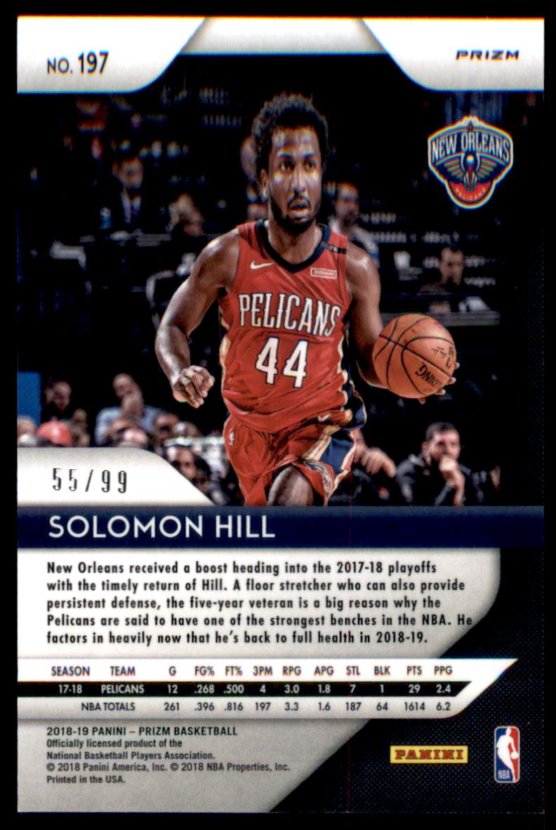 2018-19 Panini Prizm Prizms Blue Ice #197 Solomon Hill