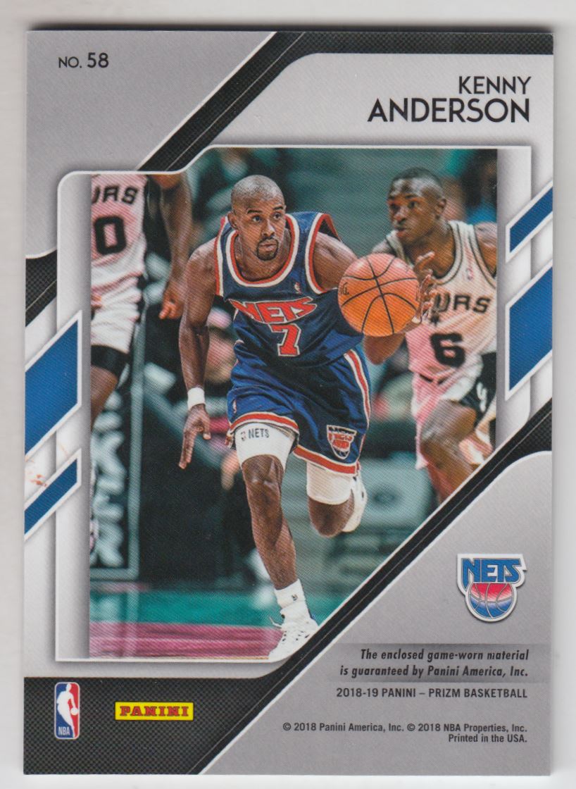 2018-19 Panini Prizm Sensational Swatches #58 Kenny Anderson