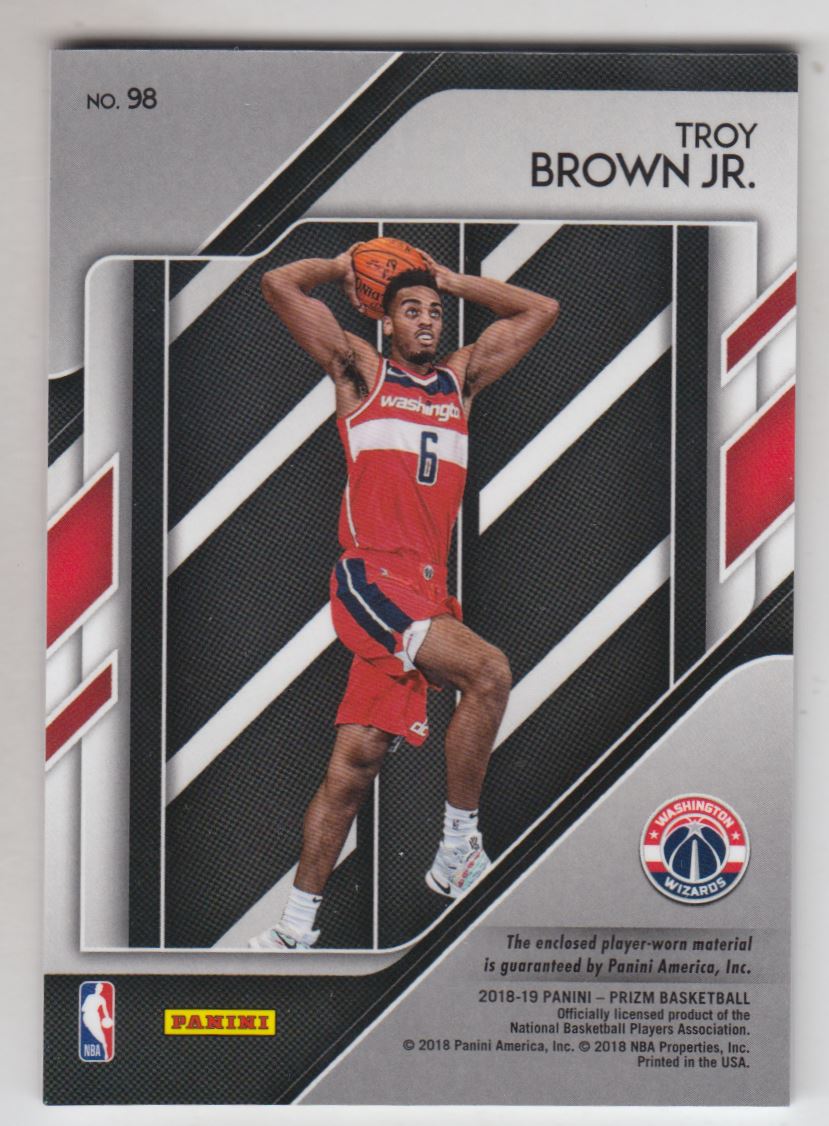 2018-19 Panini Prizm Sensational Swatches #98 Troy Brown Jr.