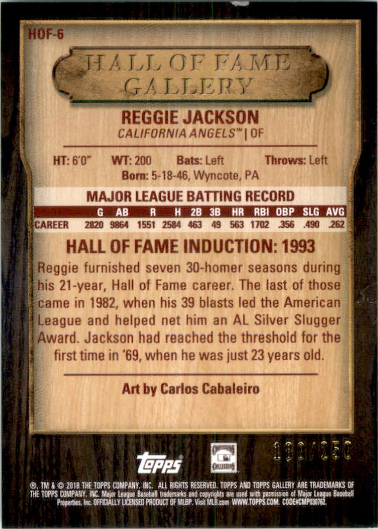 2018 Topps Gallery Hall of Fame Green #HOF6 Reggie Jackson