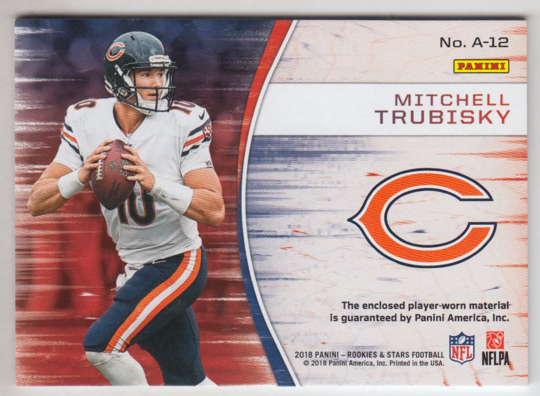 2018 Rookies and Stars NFL Authentic Jerseys #12 Mitchell Trubisky back image