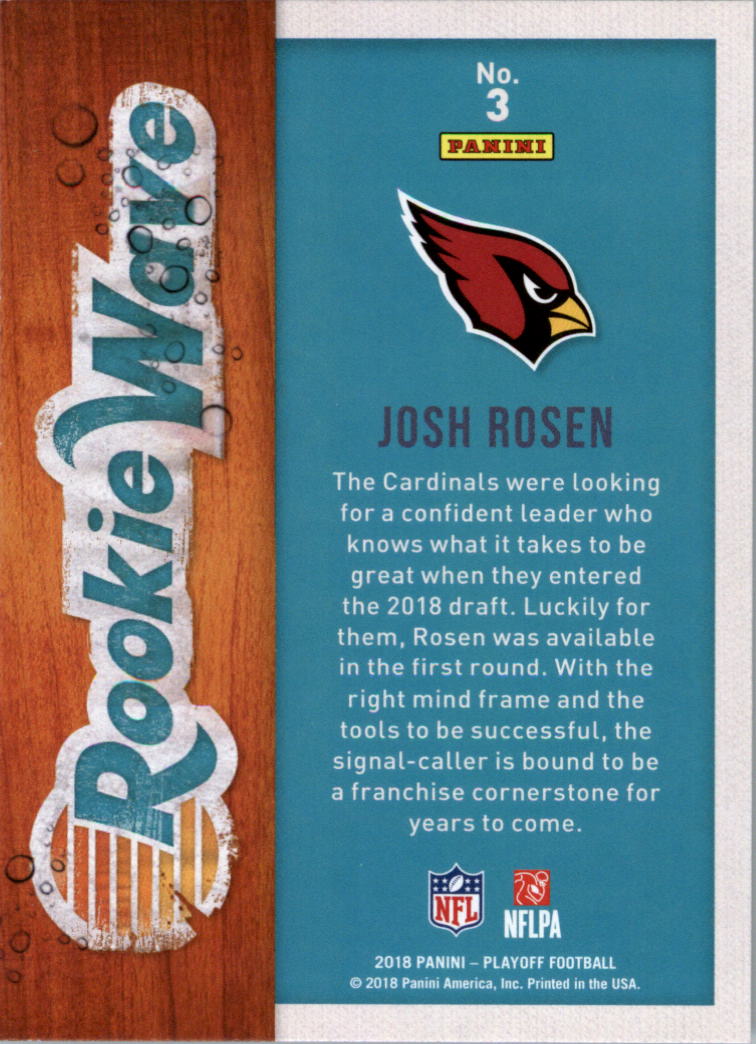 2018 Playoff Rookie Wave #3 Josh Rosen back image