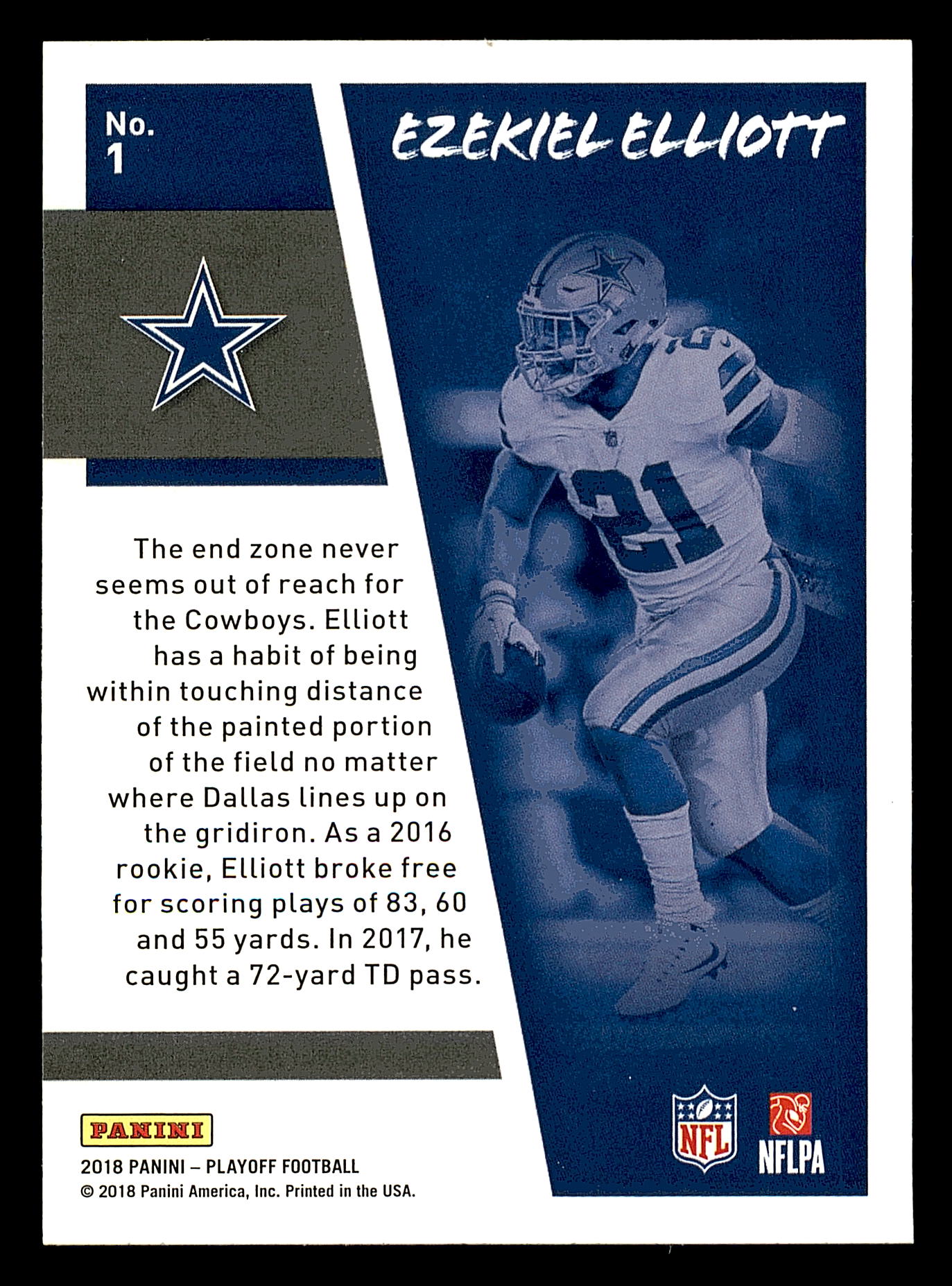 2018 Playoff Touchdown Sensations #1 Ezekiel Elliott back image
