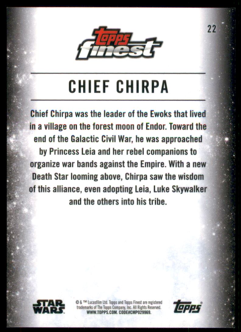 2018 Finest Star Wars Blue Refractors #22 Chief Chirpa back image