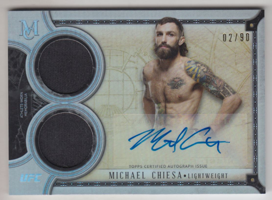 2018 Topps UFC Museum Collection Signature Swatches Dual Relic Autographs #SSADRMCH Michael Chiesa