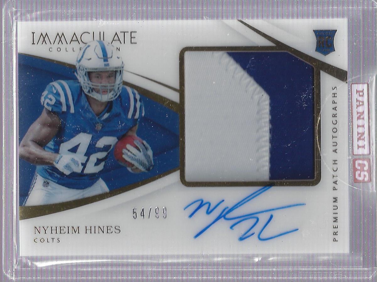 2018 Immaculate Collection Players Collection Material Autographs #26 Nyheim Hines/99 EXCH