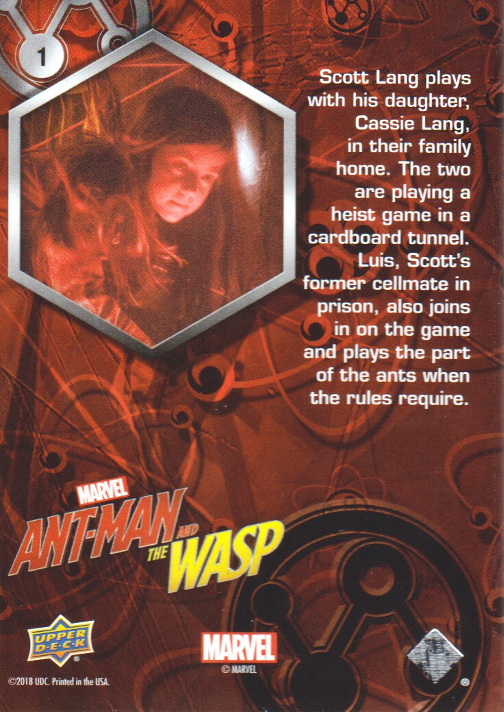 2018 Upper Deck Ant-Man and the Wasp #1 Cardboard Heist back image