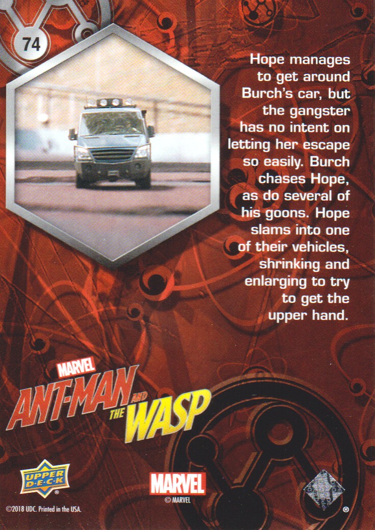 2018 Upper Deck Ant-Man and the Wasp #74 Mini Car Chase back image