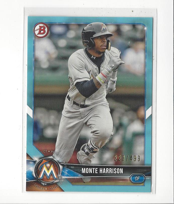 2018 Bowman Draft Sky Blue #BD71 Monte Harrison