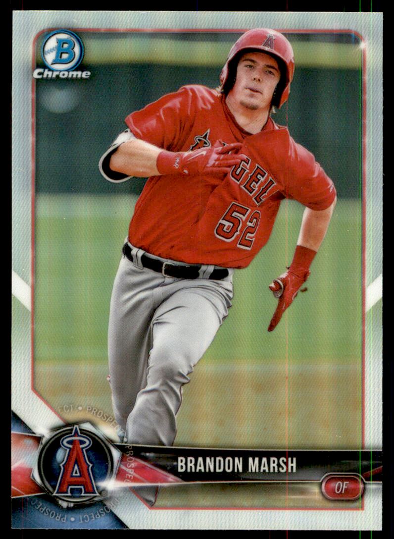 2018 Bowman Chrome Blue Refractor Brandon Marsh ROOKIE AUTO /150