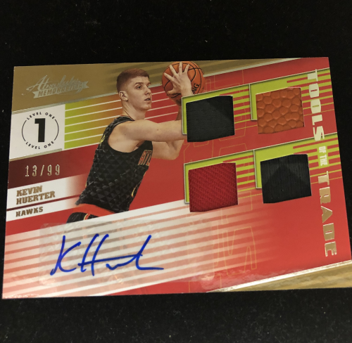 2018-19 Absolute Memorabilia Tools of the Trade Four Swatch Signatures #19 Kevin Huerter