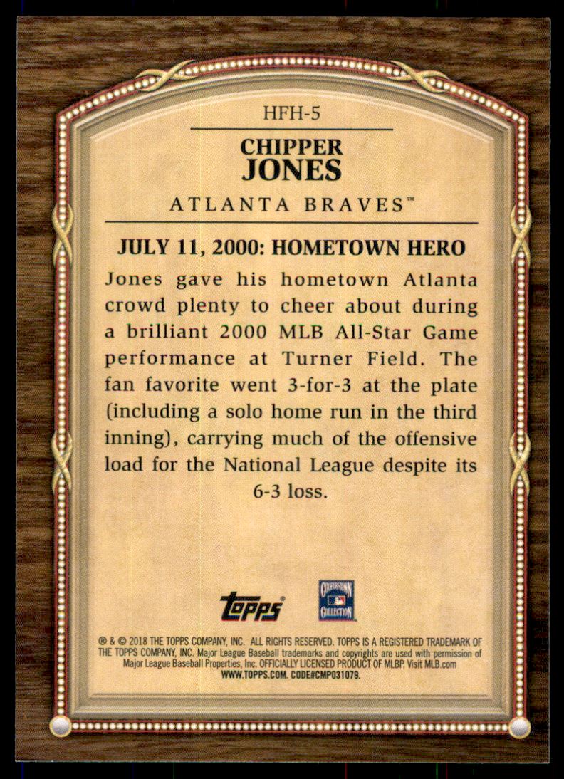2018 Topps Update Hall of Famer Highlights Blue #HFH5 Chipper Jones