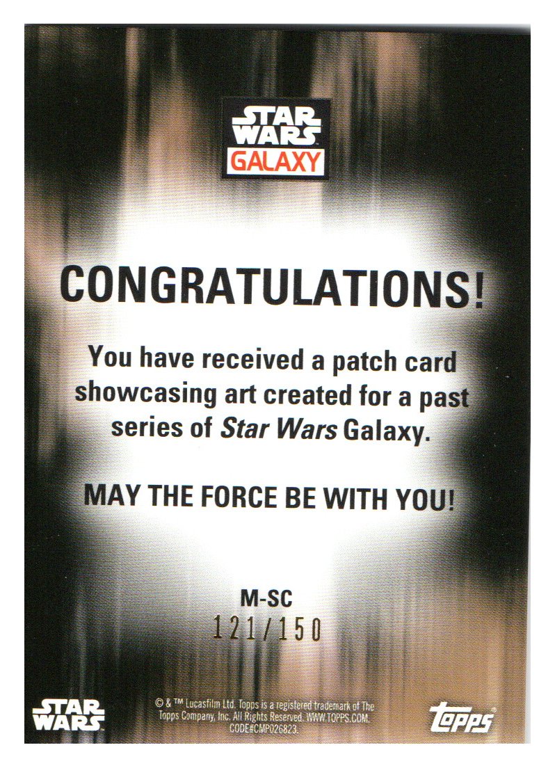 2018 Topps Star Wars Galaxy Art Patches Green #MSC Salacious B. Crumb back image