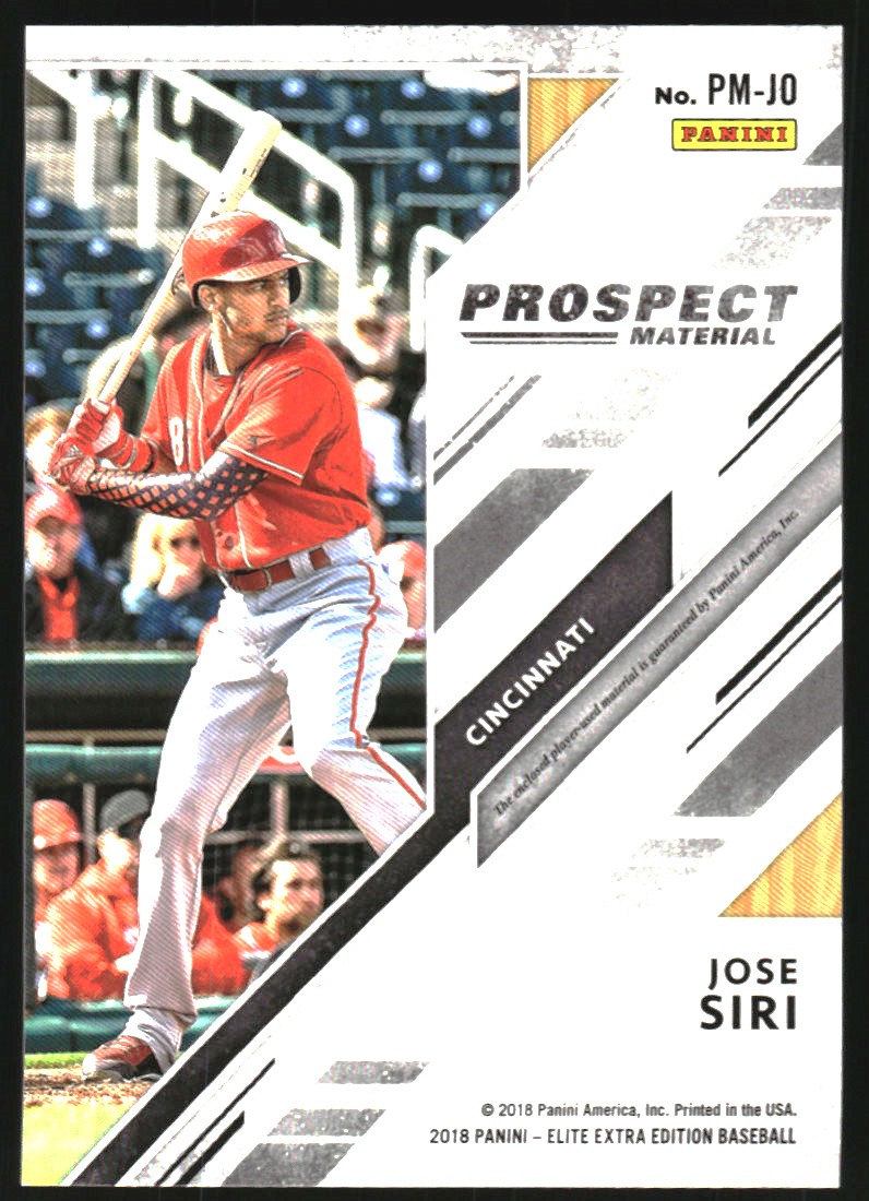 2018 Elite Extra Edition Prospect Materials #2 Jose Siri back image